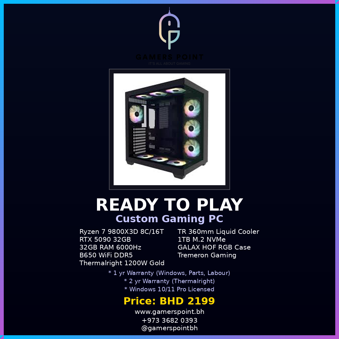 Ready To Play Gaming PC RTX 5000 Series