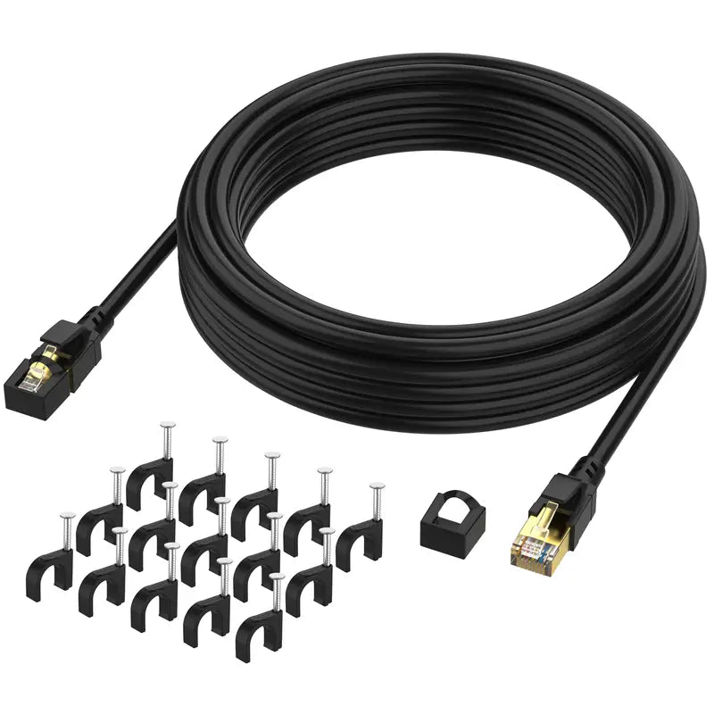 High-Speed 40Gbps Cat8 Ethernet Cable - 2000Mhz Network RJ45 Shielded Internet Cable for Computer, Router, Modem, Gaming Xbox PS5/PS4/PS3 - Sharoher Cables & Interconnects Gamers Point 15.000