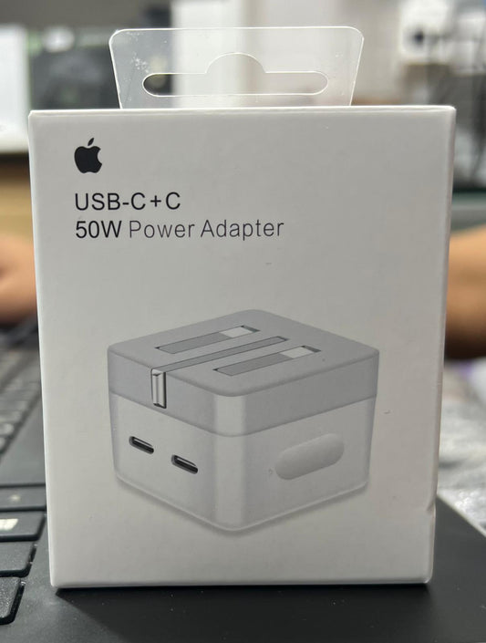Dual USB-C Fast Charger PD 50W Power Block Type-C Cable For Apple iPad ORIGNAL APPLE CABLE  Gamers Point