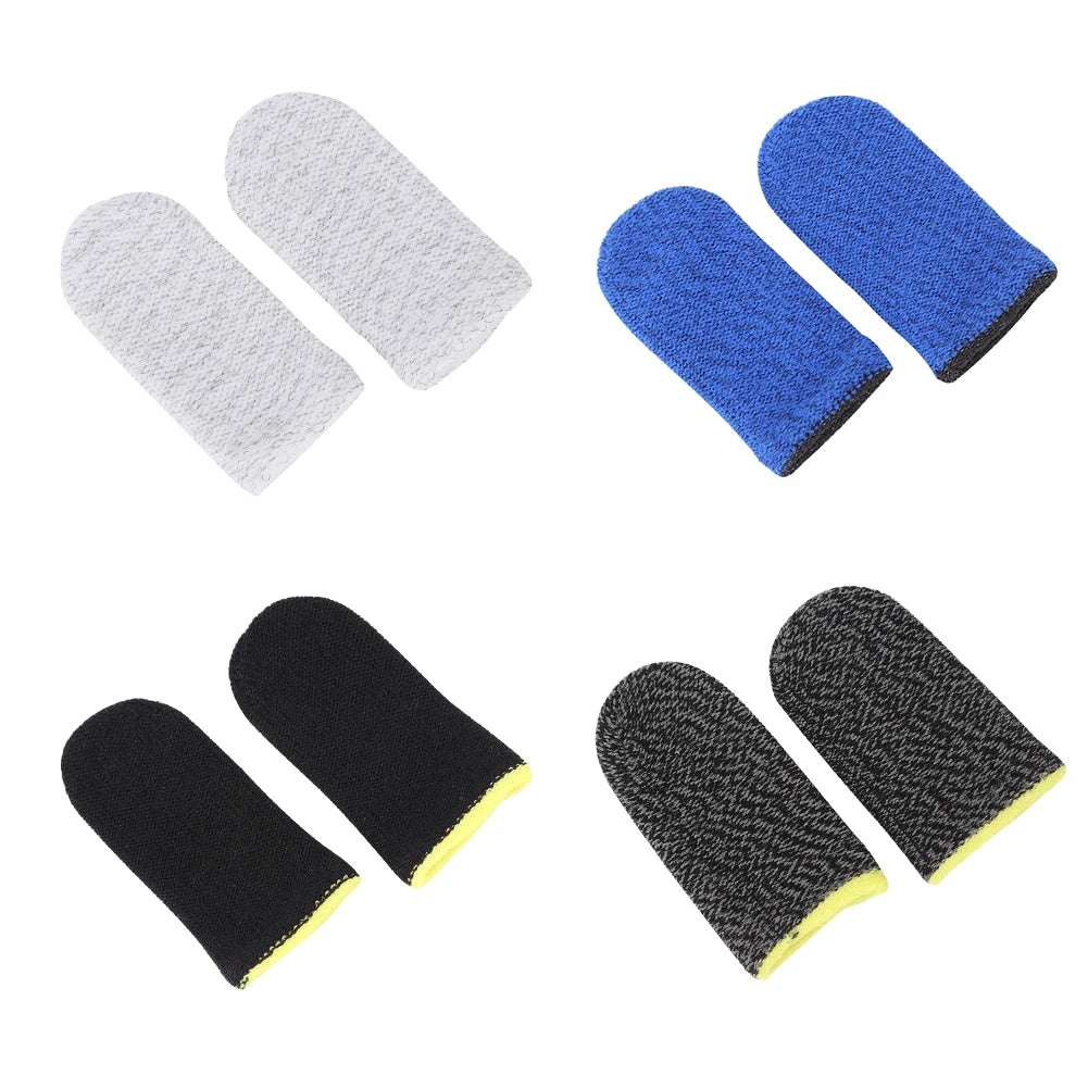 2pcs Touch Screen Thumb Gloves Sweat Proof Sensitive Game Controller Finger Cover Non-Scratch Breathable Knitted for PUBG Mobile Gamers Point 2.000