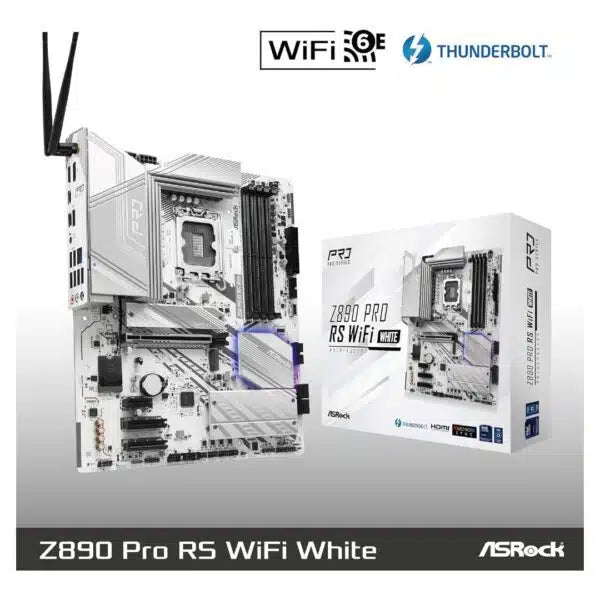 ASRock Z890 Pro RS WiFi 6E (White) — LGA1851 ATX Motherboard | Gamers Point Bahrain