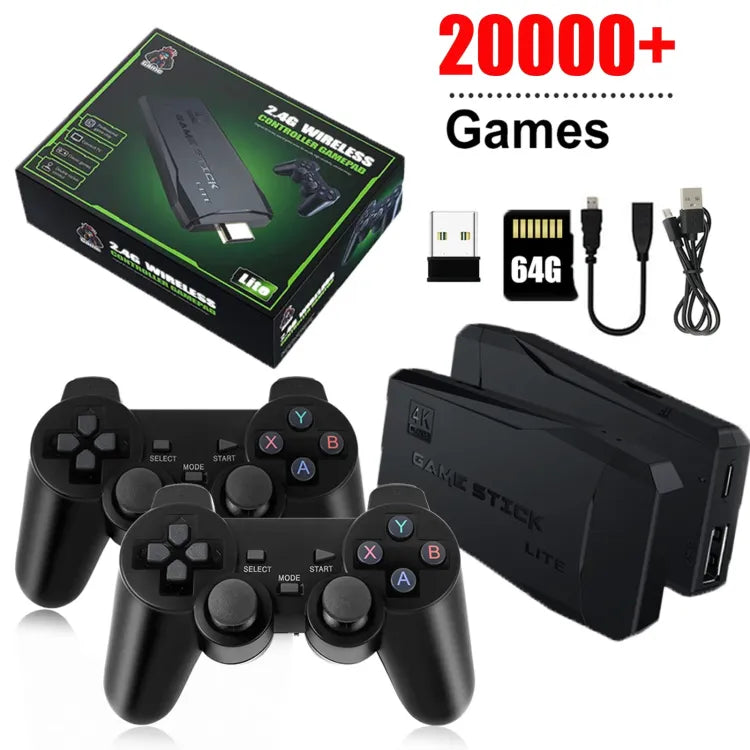 Video Game Stick Lite 4K Console 64G Built-in 20000 Games Retro Handheld TV Game Console Wireless Controller For GBA Kid Game Console Gaming Gamers Point 9.900