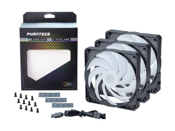 Phanteks SK140 DRGB PWM FAN 3 Pack - 3x 140mm Fan - GPH Fans Gamers Point 31.000