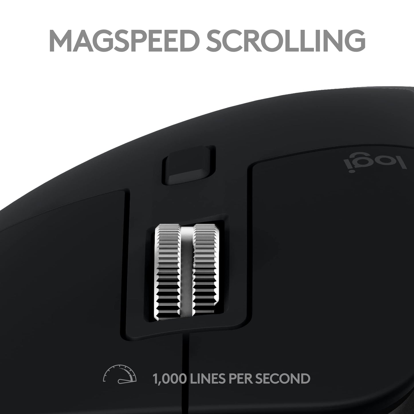Logitech MX Master 3S for Mac - Wireless Bluetooth Mouse with Ultra-Fast Scrolling, Ergo, 8K DPI, Quiet Clicks, Track on Glass, Customization, USB-C, Apple, iPad - Space Grey