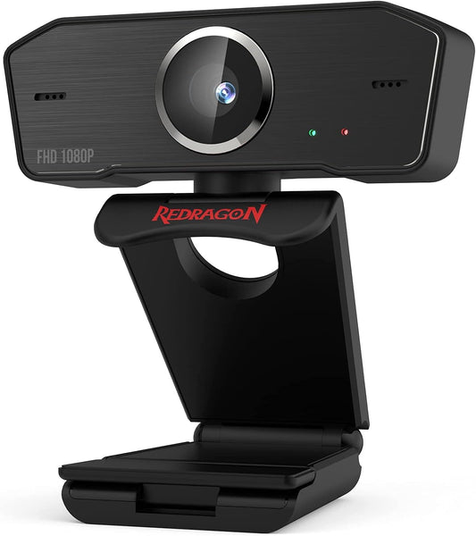Redragon GW800 1080P PC Webcam with Built-in Dual Microphone, 360° Rotation - 2.0 USB Computer Web Camera - 30 FPS for Online Courses, Video Conferencing and Streaming Webcams Gamers Point 25.000