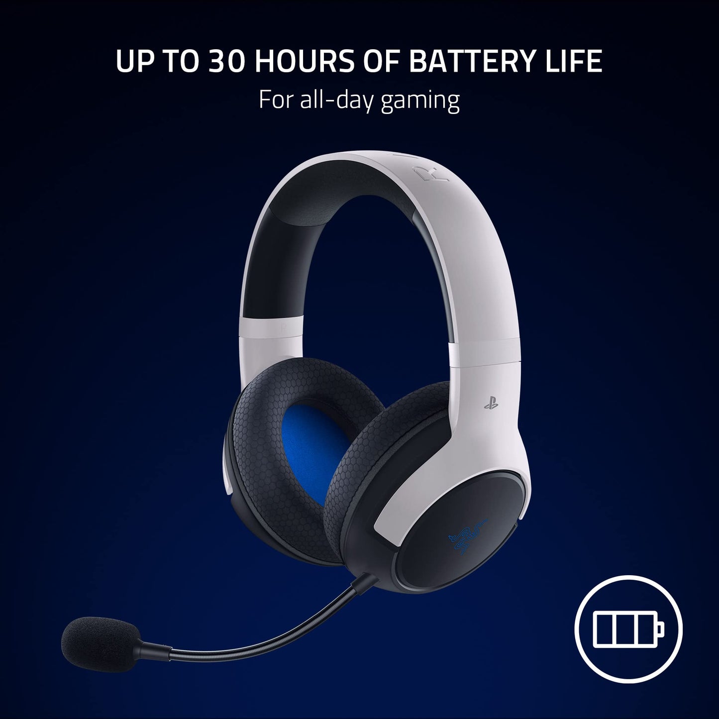 Razer Kaira HyperSpeed Wireless Gaming Headset for Playstation 5 / PS5, PS4, PC, Mobile: 50mm Drivers - HyperClear Cardioid Mic - Memory Foam Cushions - Bluetooth - 30 Hr Battery - White & Black MP HEADSET Gamers Point 85.000