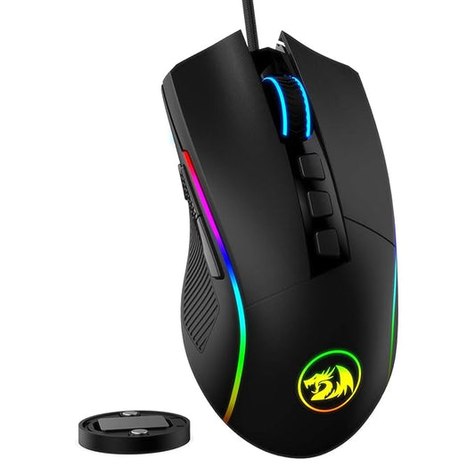 Redragon M721-Pro Lonewolf2 Wired Gaming Mouse,RGB Lighting, 10 Programmable Buttons, 32,000 DPI Adjustable, Comfortable Grip Ergonomic Optical PC Gaming Mice with Fire Button Redragon Gaming Mice  Gamers Point