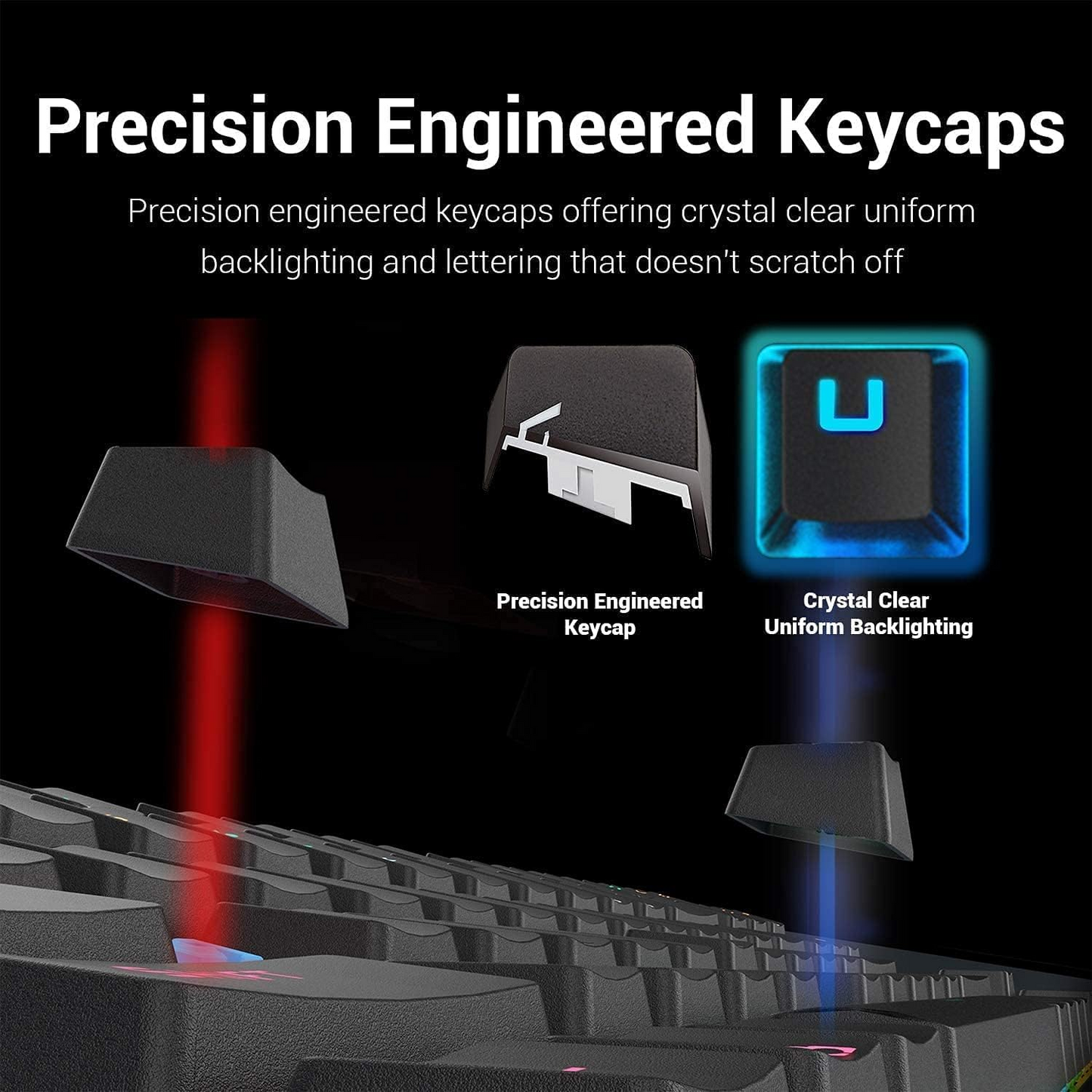 Redragon K552 Kumara 87-Keys Mechanical Gaming Keyboard, Red Key Switches, Anti-Ghosting Keys, Free N-Key Rollover, ABS Material, Wired Connectivity, English Keyboard Layout, Black | K552RGB-1-RED Redragon Keyboards Gamers Point