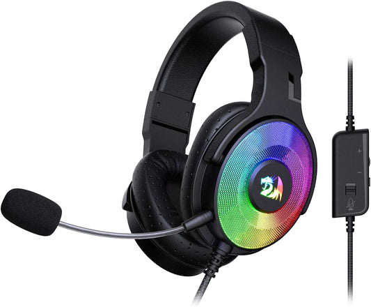 Redragon H350 RGB Wired Gaming Headset, Dynamic RGB Backlight - Stereo Surround-Sound - 50MM Drivers - Detachable Microphone, Over-Ear Headphones Works for PC/PS4/XBOX One/NS Redragon Gamers Point 19.000