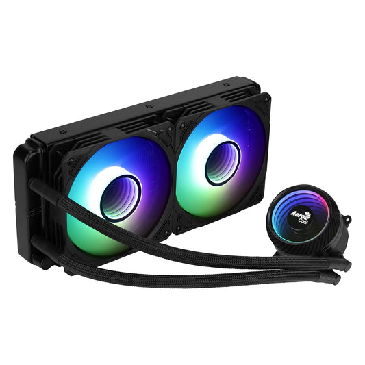 Aerocool MIRAGEL240, CPU Liquid  W ATERCooling, 2 ARGB Fans 12cm, TDP 400W, Black BAHRAIN Water Cooling Systems Gamers Point 45.000