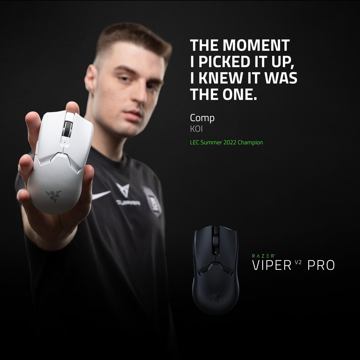 Razer Viper V2 Pro HyperSpeed Wireless Gaming Mouse: 59g Ultra-Lightweight - Optical Switches Gen-3-30K Optical Sensor - On-Mouse DPI Controls - 90hr Battery - USB Type C Cable Included - White
