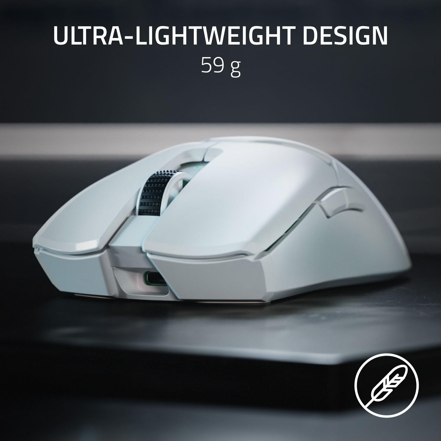 Razer Viper V2 Pro HyperSpeed Wireless Gaming Mouse: 59g Ultra-Lightweight - Optical Switches Gen-3-30K Optical Sensor - On-Mouse DPI Controls - 90hr Battery - USB Type C Cable Included - White