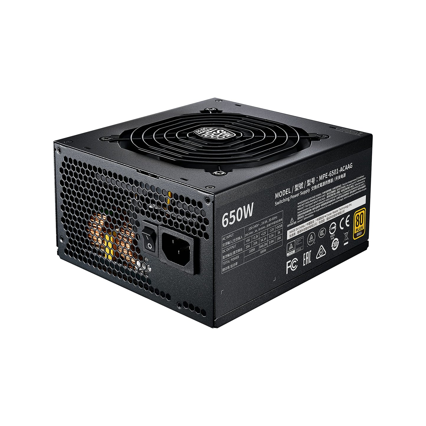 Cooler Master MWE Gold 650 - V2 Full Modular unité d'alimentation d'énergie 650 W 24-pin ATX ATX Noir Power Supplies Gamers Point 49.000