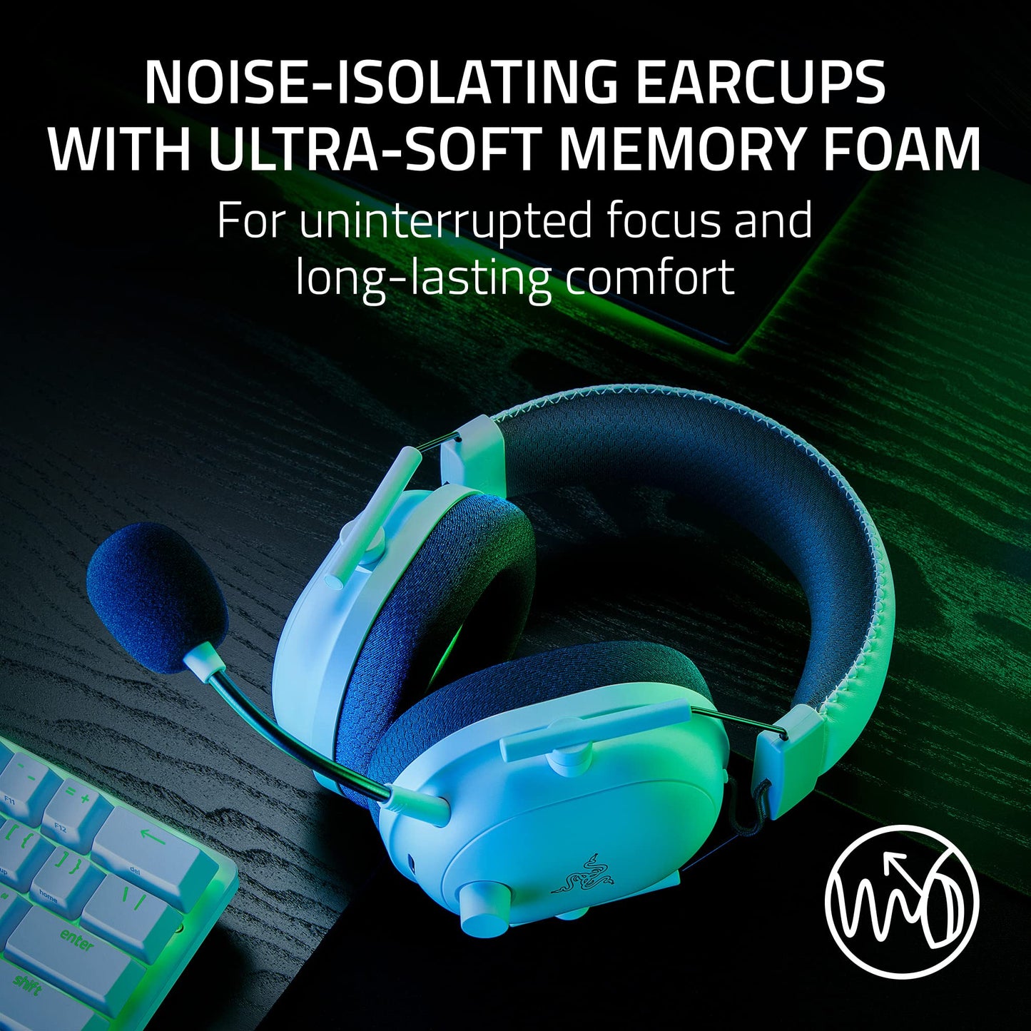 Razer BlackShark V2 Pro Wireless Gaming Headset 2023 Edition: Detachable Mic - Pro-Tuned FPS Profiles - 50mm Drivers - Noise-Isolating Earcups w/Ultra-Soft Memory Foam - 70 Hr Battery Life - White MP HEADSET Gamers Point 109.000