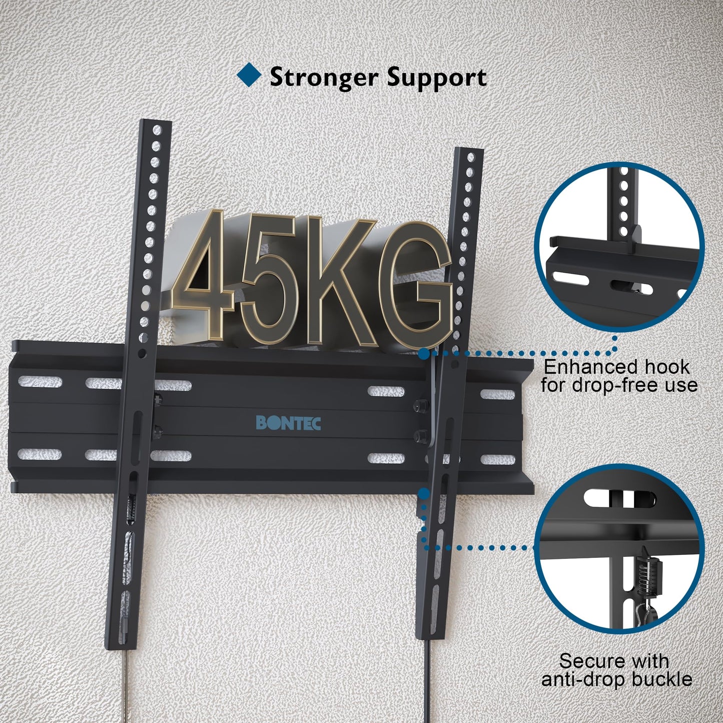 HEAVY DUTY Ultra Slim TV Wall Bracket, Tilting TV Wall Mount for 23-60 Inch TVs, Low Profile TV Bracket, Max VESA 400x400mm, Holds Up to 45kg, Spring Locking System,IN BAHRAIN TV Wall & Ceiling Mounts Gamers Point 14.990