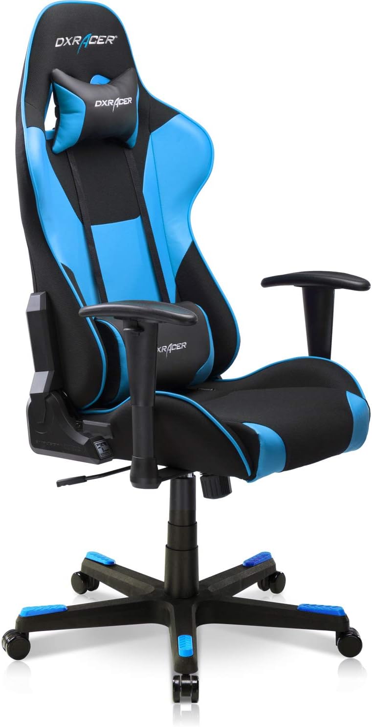 DXRacer Formula Series PC Gaming Chairs Seat Height Adjustable Recliner with Ergonomic Head Pillow and Lumbar Support Black & BlueGC-F101-NB-D3 Dxracer Chair Gamers Point