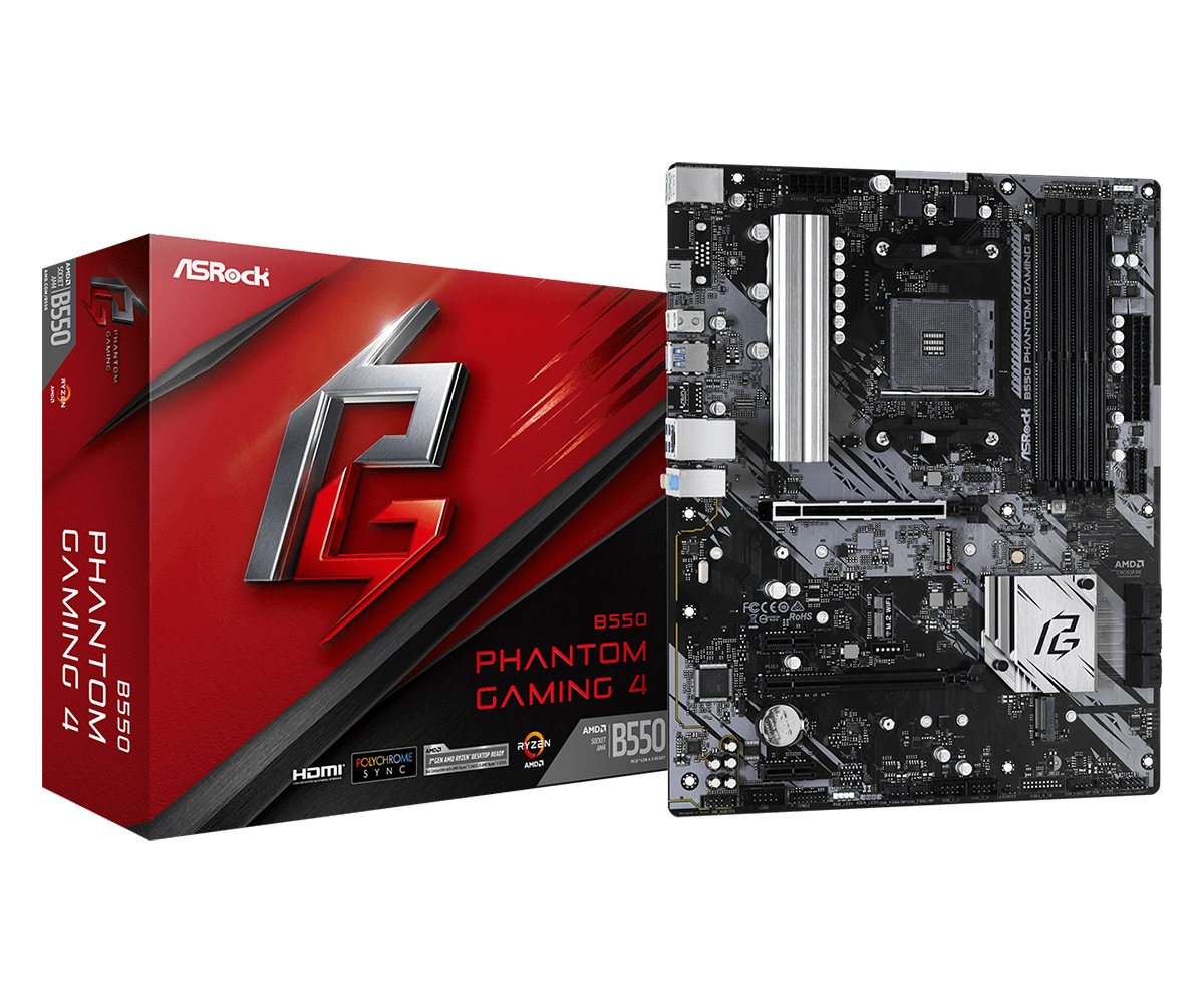 ASRock B550 Phantom Gaming 4 AC – لوحة أم للألعاب AM4 مع WiFi