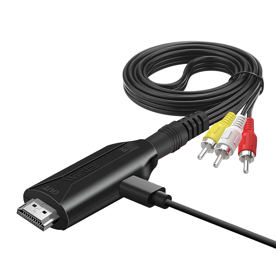 AV to HDMI Converter HDMI 1080P 720P for set-top box computer to TV cable three-color RCA Male Cable length 1m/3.2ft - BAHRAIN HDMI Cables Gamers Point 5.000
