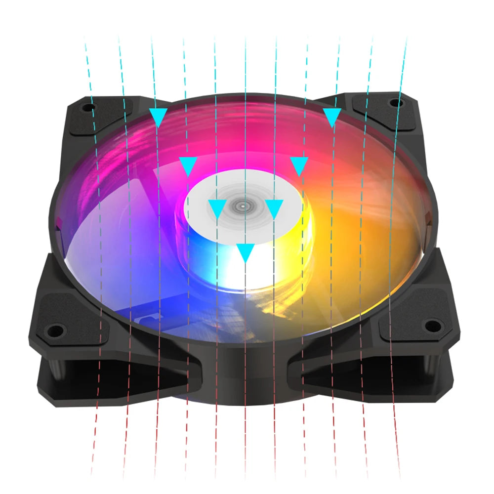Aigo Pado P16 RGB Silent Fan 120mm Computer Case Water Cooling Large 4Pin CPU Cooler 12cm PC Case Fan Color Lighting ventilador - BAHRAIN PADO FAN Gamers Point