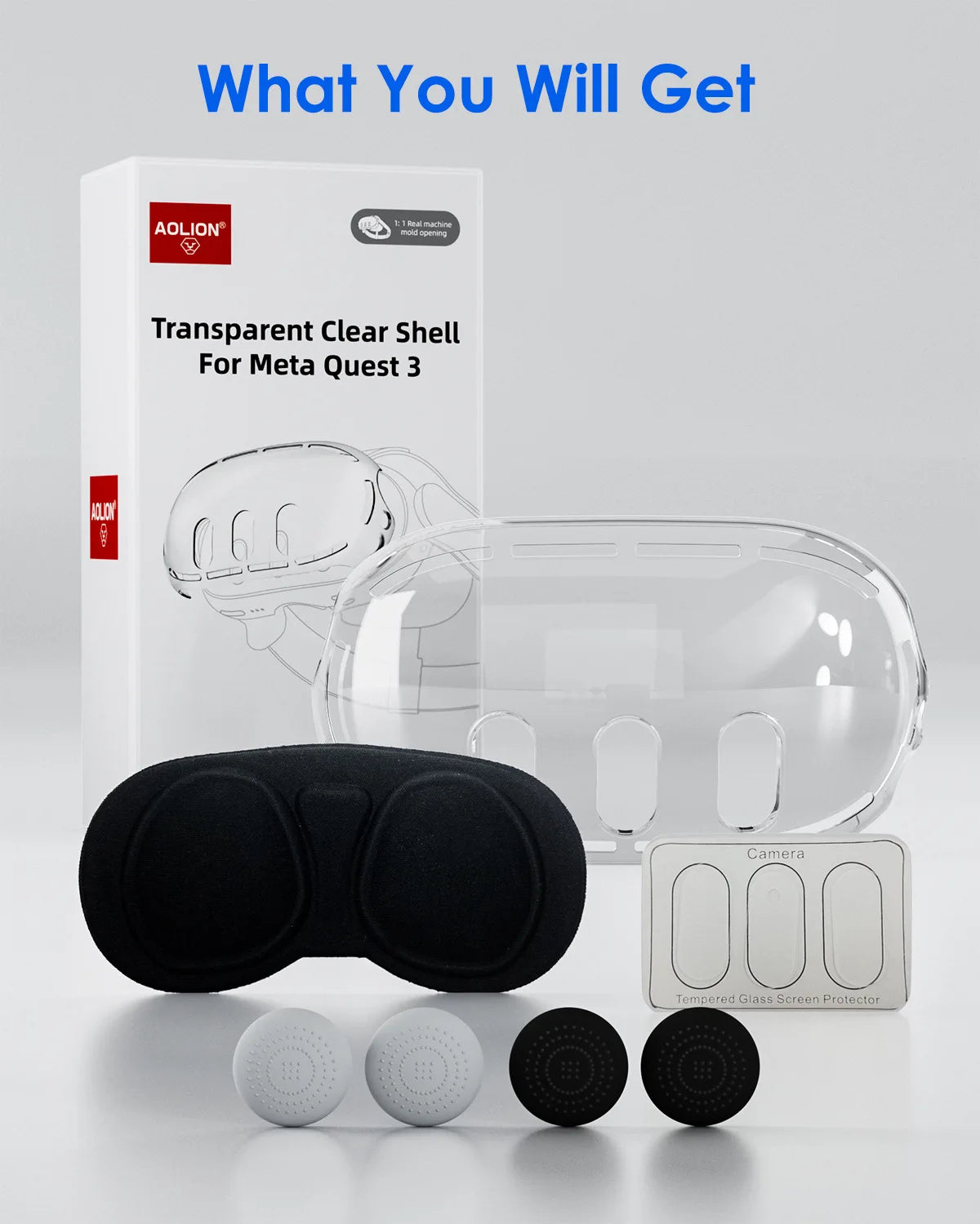 Aolion For Meta Quest 3 VR Helmet Protective Cover Clear TPU Cases Set Protector Dustproof For Oculus Meta Quest3 VR Accessories - PROTECTION COVER Gamers Point 8.000