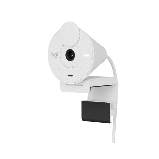 Logitech Brio 300 Full HD Webcam with Privacy Shutter, Noise Reduction Microphone, USB-C, certified for Zoom, Microsoft Teams, Google Meet, Auto Light Correction - Off White-BAHRAIN MP WEBCAM Gamers Point 34.000