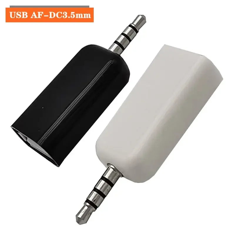 Car Aux USB A Female To DC3.5mm Male USB Drive To Connect CD Player Audio Car Audio Head USB AF/DC3.5mm MP5 Adapter Black/Whit - BAHRAIN CONNECTOR Gamers Point 3.900