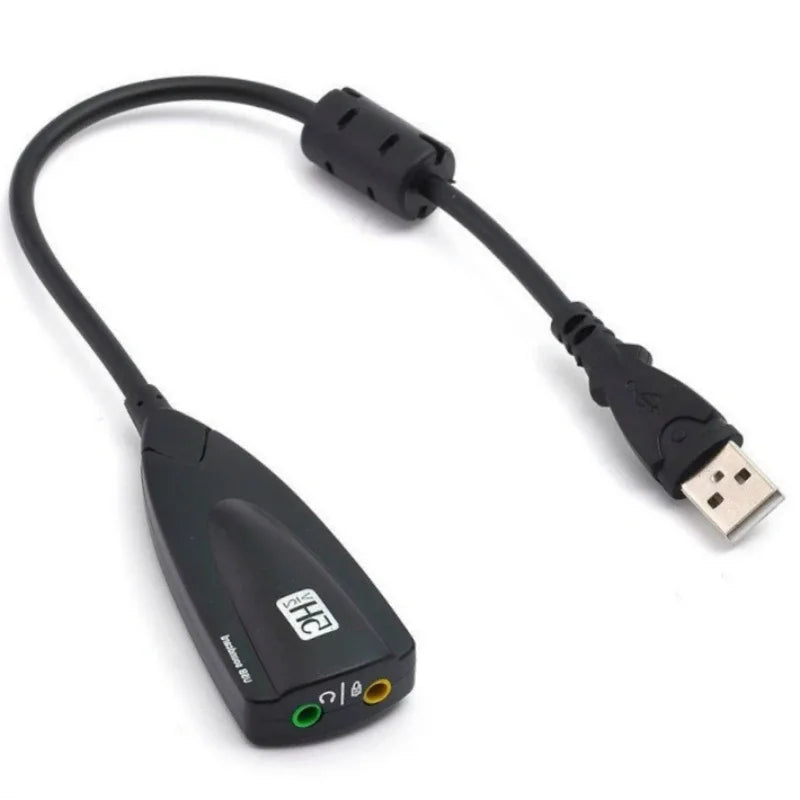 External USB Sound Card 7.1 Adapter 5HV2 USB to 3.5mm Jack 3D CH Sound Antimagnetic Audio Headset Microphone For Laptop PC PS4 - bahrain GP soundcard Gamers Point