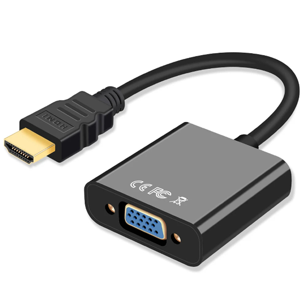 HDMI-compatible to VGA Adapter Digital Analog HDMI-compatible Male To Famale VGA Cable Converter For PC Laptop Tablet HDTV - BAHRAIN VGA TO HDMI Gamers Point 5.000