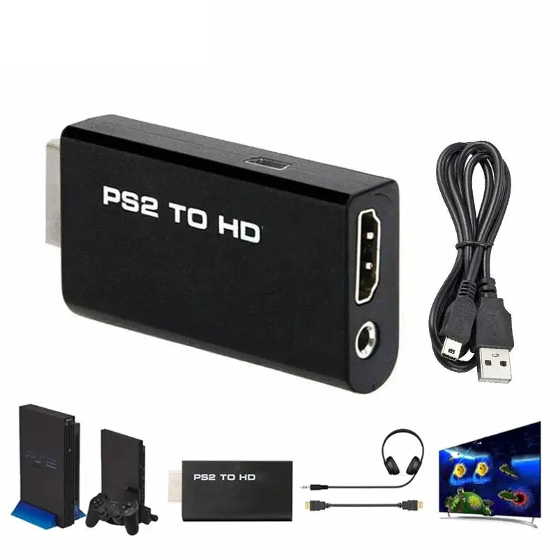 Hdmi To Ps2 Compatible Converter Adapter Audio And Video With 3.5mm Audio Cable Supports Pc All Ps2 480i 480p 576i Display Modes - BAHRAIN CONNECTOR Gamers Point 5.000