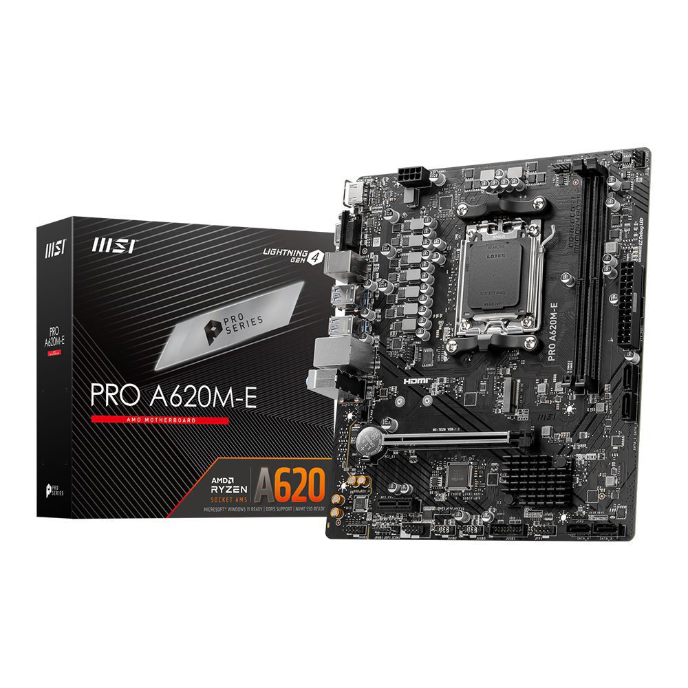 MSI PRO A620M-E AM5 AMD Ryzen Motherboard - Now Buy From Gamers Point Store Arad With Best Discounted Price Call Us Now +973-36820393 Delivery available to all bahrain AMD Motherboard Gamers Point 59.000