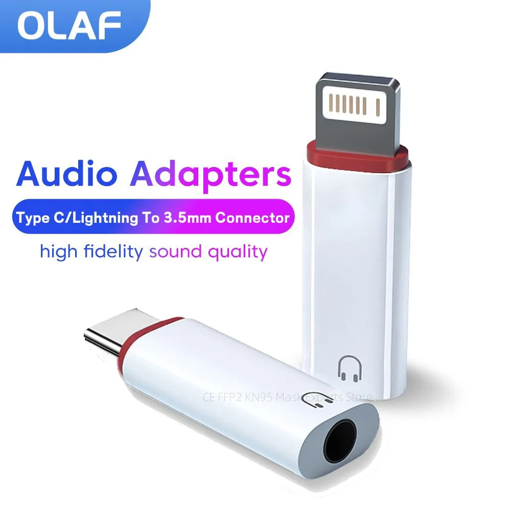 Olaf Lightning To 3 5 MM Jack AUX Adapter For iPhone 14 13 12 Adapter USB C Headphone Connector Audio Splitter phone accessories - BAHRAIN CONNECTOR Gamers Point 3.850