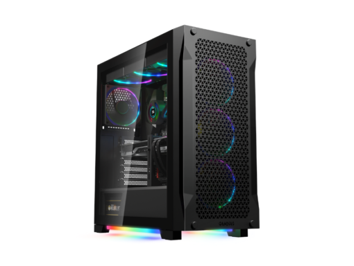 GAMDIAS ATX Mid Tower Gaming PC RGB Case w/Tempered Glass and Excellent Airflow Design & 4 x 120mm ARGB Fans, Support Top & Front 360mm AIO and Vertical GPU Mount Case Gamers Point 55.000
