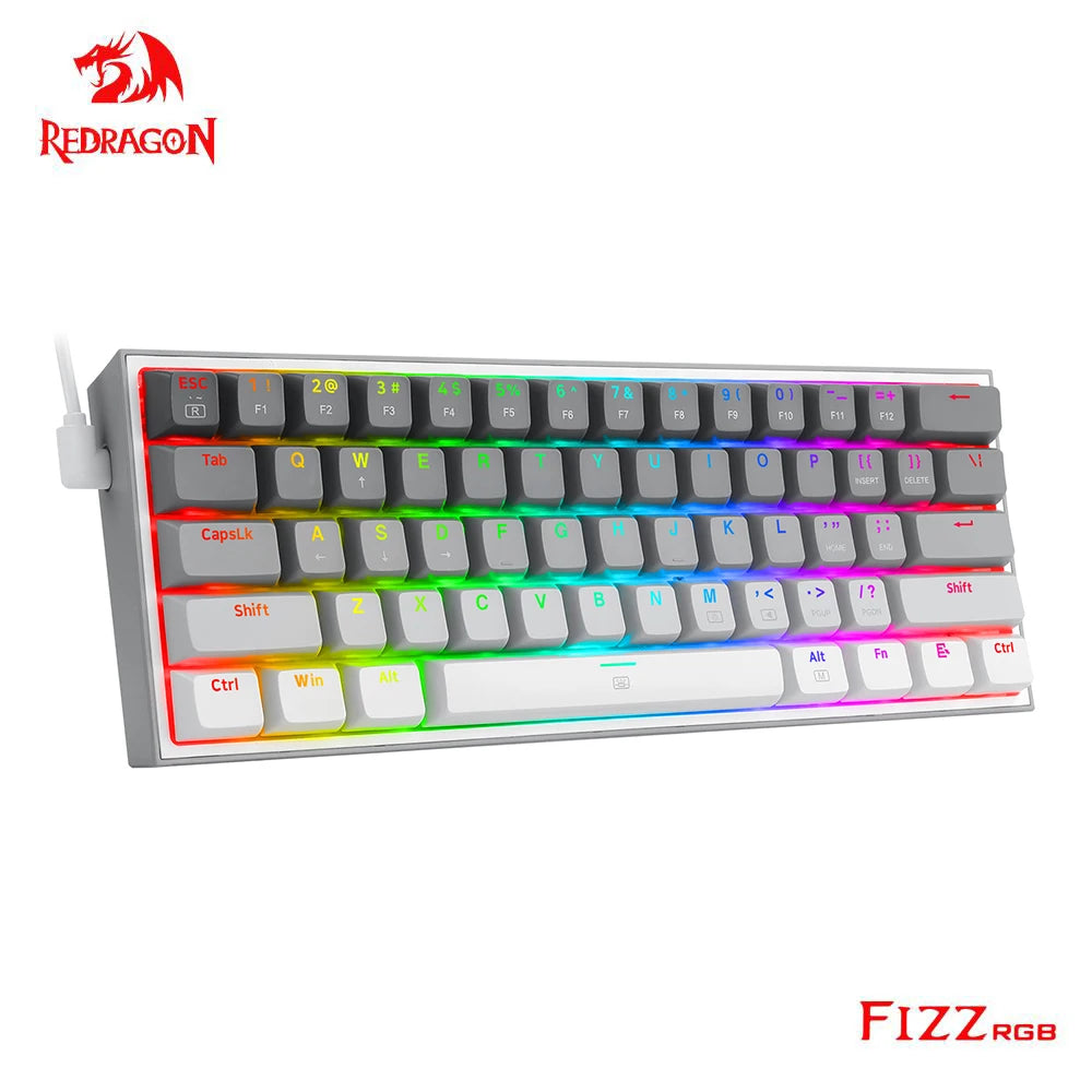 REDRAGON Fizz K617 RGB USB Mini Mechanical Gaming Wired Keyboard Red Switch 60% Redragon Keyboards Gamers Point