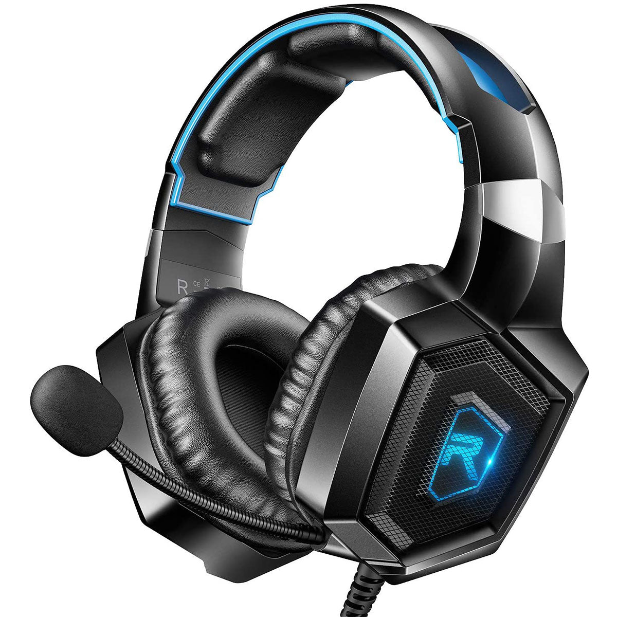 RUNMUS K8 Gaming Headset for Xbox One, PS4 Headset with Surround Sound, Over Ear Headphones with Noise Canceling Mic & RGB Light, Compatible with Nintendo Switch Mac -BAHRAIN HEADSET Gamers Point 18.990