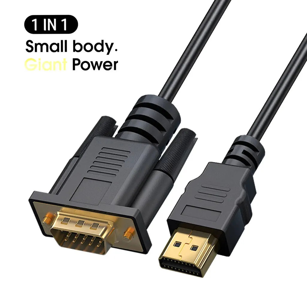 Hdmi Vga Cable Adapter 3.5mm Audio Cord - Hdmi Male Vga 1080p 60hz Cable Adapter - BAHRAIN CABLE Gamers Point 5.000