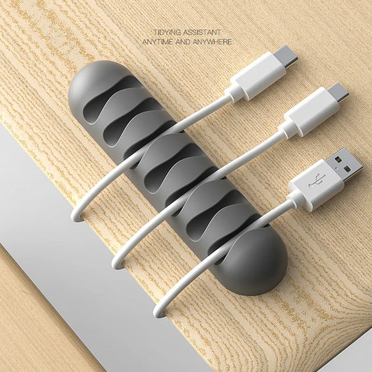 Smart Cable Holder Silicone Flexible Cable Winder Wire Organizer Holder Cord Management Clip for USB Earphone Network Cable - BAHRAIN Cable Winder Gamers Point 5.000