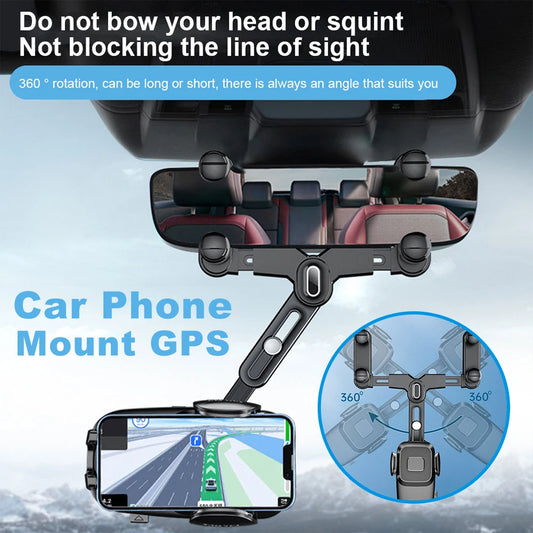 Car Phone Mount GPS Bracket 360 Degree Rotating Universal Car Phone Stand Adjustable Navigation Phone Bracket for 4-7 Inch Phone CAR HOLDER Gamers Point 5.000