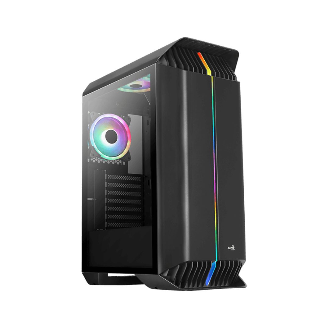 Aerocool Gladiator V1 Mid-Tower Case - Black ARGB Case - GAMERS POINT BAHRAIN Cases Gamers Point 29.000
