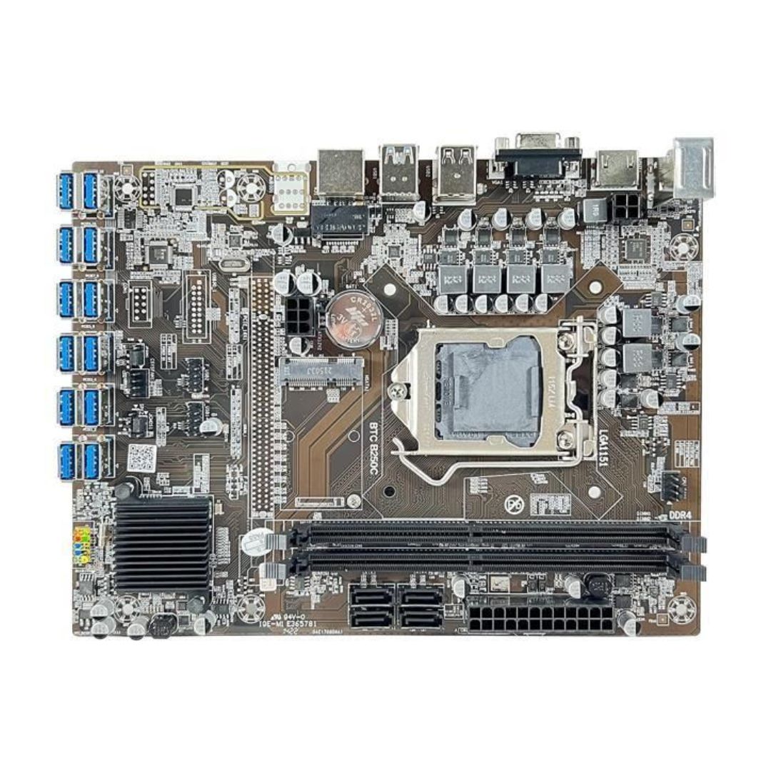 B250C Mining Motherboard 12 GPU USB 3.0 to PCIe X16 INTEL MOTHERBOARD Intel Motherboard Gamers Point 39.000