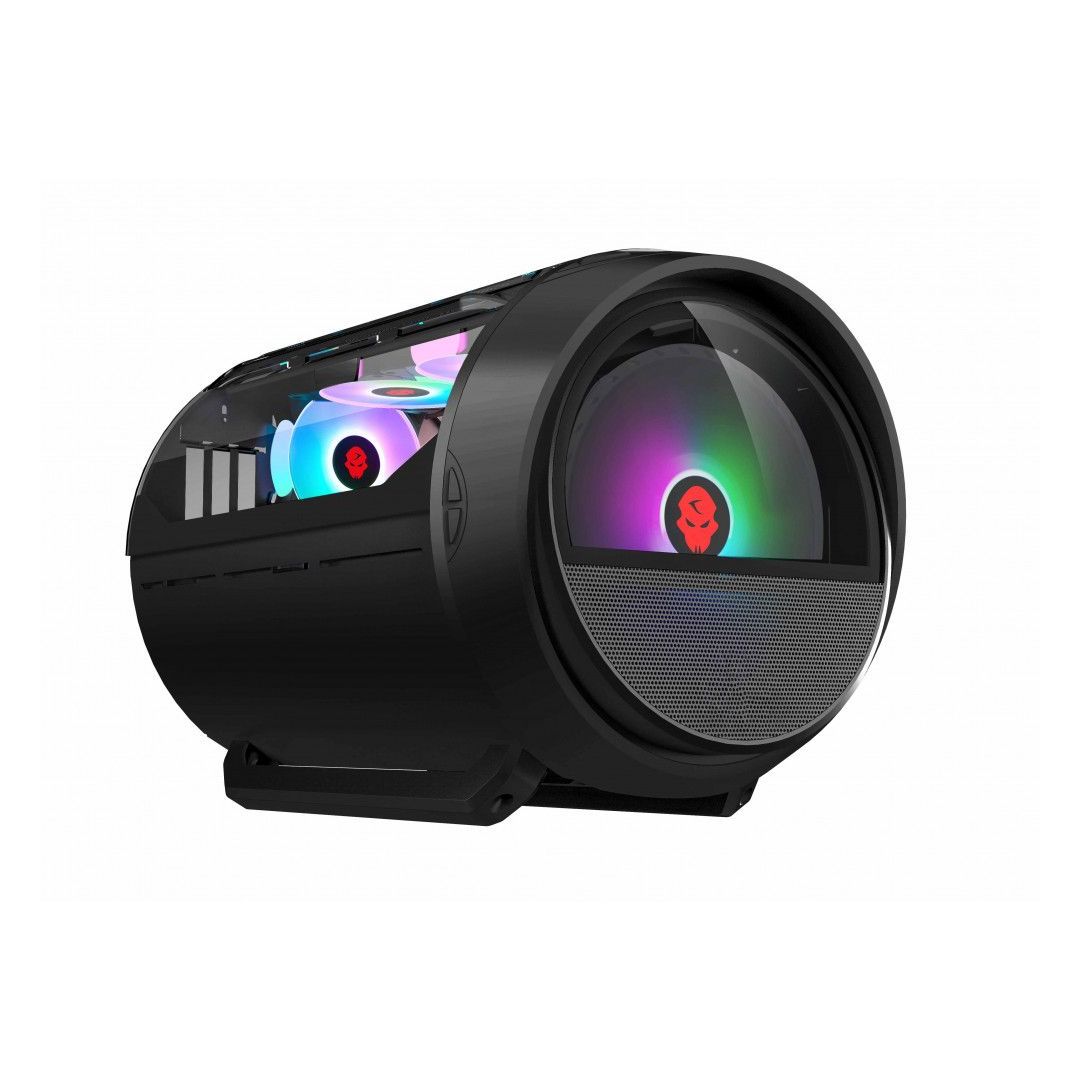 WJCOOLMAN Cylinderized 2 RGB Fans Gaming Case - Black - BAHRAIN Cases Gamers Point 59.000
