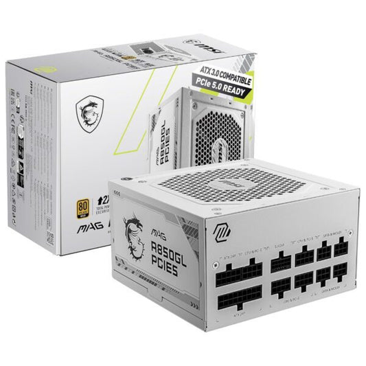 MSI MAG A850GL PCIE5 850W 80+ PSU - White - BAHRAIN Power Supply (PSU) Gamers Point 69.000