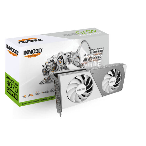 Inno3D Geforce RTX 4070 Super Twin X2 OC Graphics Card - White - Now Buy From Gamers Point Store Arad With Best Discounted Price Call Us Now +973-36820393 Delivery available to all bahrain Graphics Card (GPU) Gamers Point 279.000