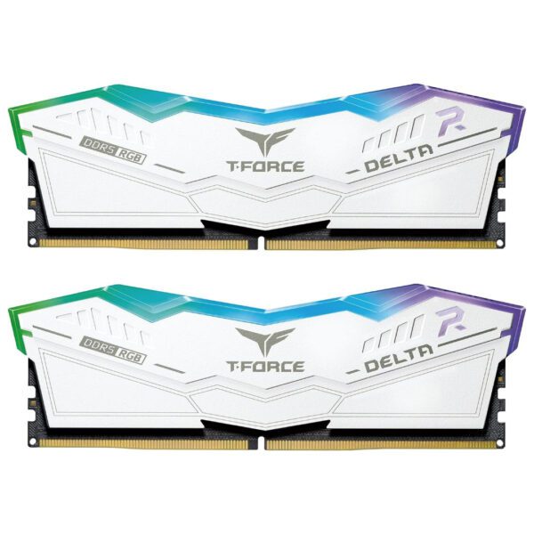TEAMGROUP T-Force Delta RGB DDR5 Ram 64GB (2x32GB) 6000MHz - White - BAHRAIN RAM Gamers Point 99.000