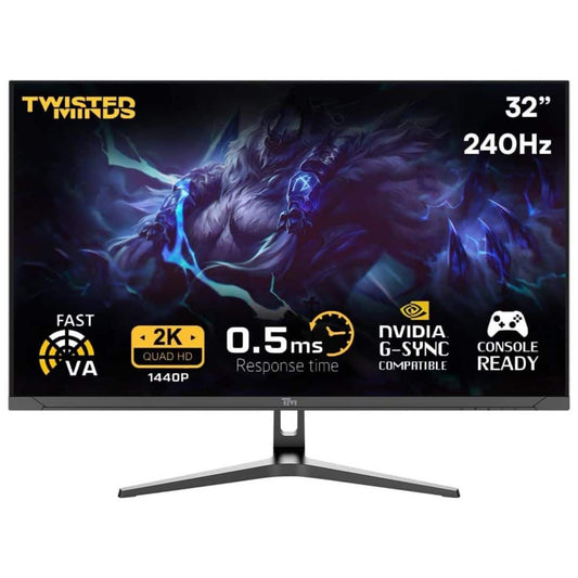 Twisted Minds TM32QHD240VA 32" QHD Gaming Monitor — 240Hz 0.5ms HDR