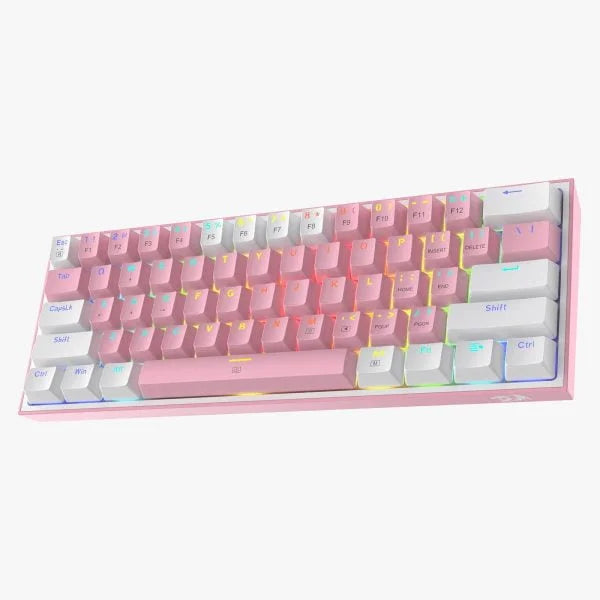 REDRAGON FIZZ RAINBOW WIRED KEYBOARD BLUE SWITCH 61 KEYS K617-R WP Redragon Gaming Keyboards Gamers Point