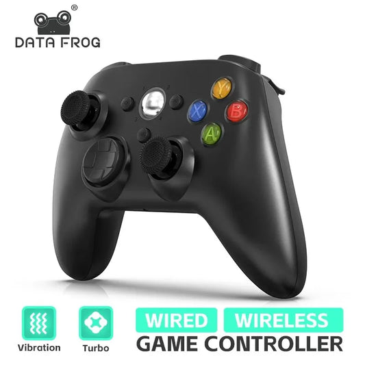 Wireless/Wired Controller For Xbox 360 Game Controller with Dual-Vibration Turbo Compatible with Xbox 360/360 Slim and PC Window - WIRELESS PC CONTROLLER BAHRAIN DATA FROG CONTROLLER  Gamers Point