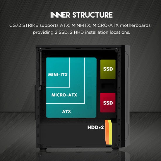 FANTECH STRIKE CG72 RGB MIDDLE TOWER PC CASE BAHRAIN fantech pc case Gamers Point 30.000