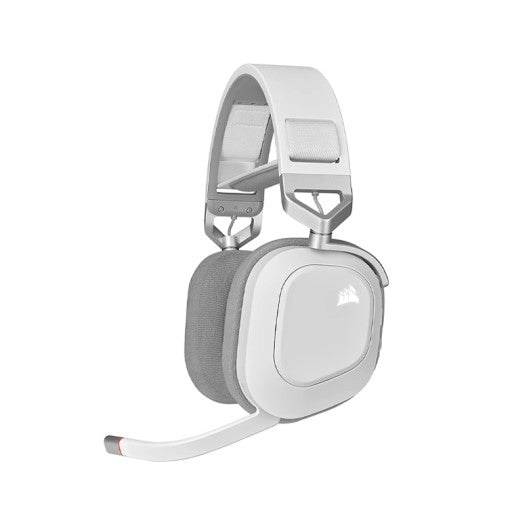 Corsair HS80 RGB WIRELESS Premium Gaming Headset with Dolby Atmos Audio (Low-Latency, Omni-Directional Microphone, 60ft Range, Up to 20 Hours Battery Life, PS5/PS4 Wireless Compatibility) White MP HEADSET Gamers Point 79.000