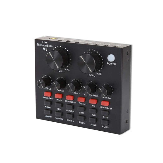 V8 Sound Card, Recording Sound Card for Microphone, Computer, Mobile Phone, IPad, PS4 Voice Changer Device with Multiple Funny Sound Effect - USB Audio Interface(V8 Sound Card) MP HEADSET Gamers Point 19.000