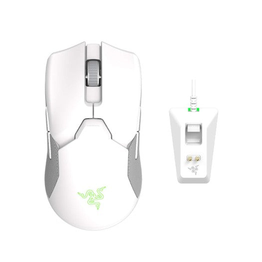 Razer Viper Ultimate Lightweight Wireless Gaming Mouse & RGB Charging Dock: Hyperspeed Wireless Technology - 20K DPI Optical Sensor - 74g Lightweight - 70 Hr Battery - Mercury White RAZER MOUSE  Gamers Point